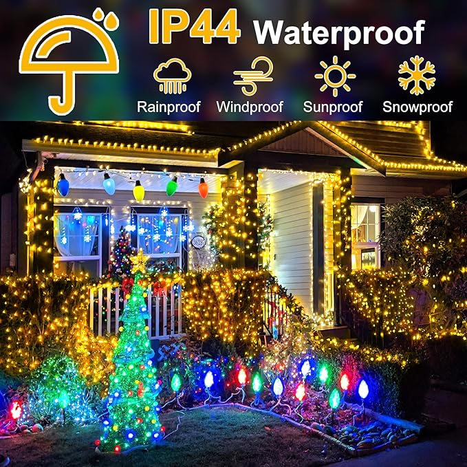 Outdoor Fairy Lights Waterproof, Plug in String Lights with 8 Modes Timer, 410Ft 1200 Twinkle LED Outdoor & Indoor Decor for Girl's Bedroom/Garden/Patio/Yard/Wedding/Holiday Party