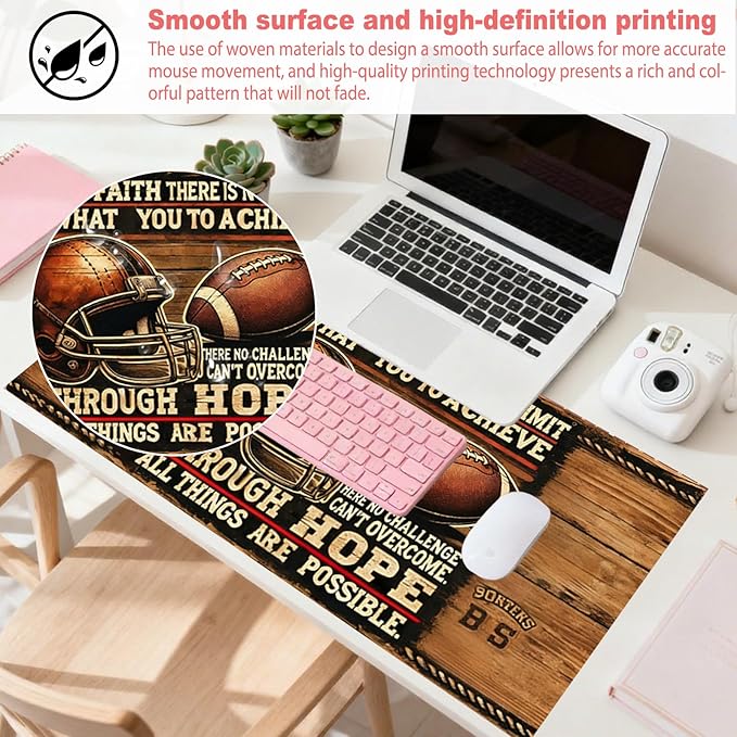 Nuxovilar Professional Large Mouse Pad & Computer Game Mouse Mat (35.4x15.7IN, Vintage Motorcycle Helmet Art) (90 * 40cm Vintage Motorcycle Helmet)