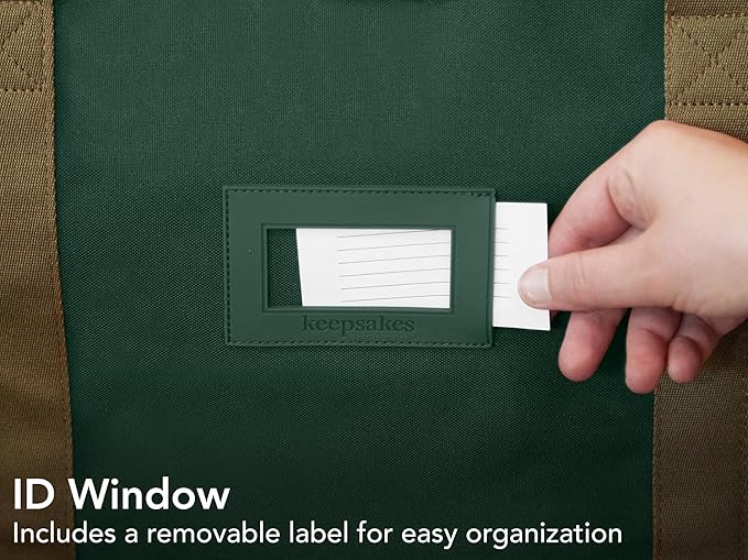 Covermates Keepsakes Rolling Christmas Light Storage Bag - Carrying Handles, ID Window, Dual Wheels - Holiday Storage, Green