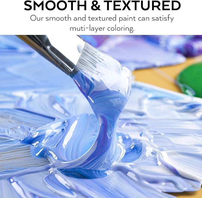 Nicpro 14 Colors Large Bulk Acrylic Paint Set (16.9 oz,500 ml) Rich Art Painting Supplies, Non Toxic for Multi Surface Rock Canvas Wood Ceramic Leather Fabric Craft, for Kids Adult with Color Wheel