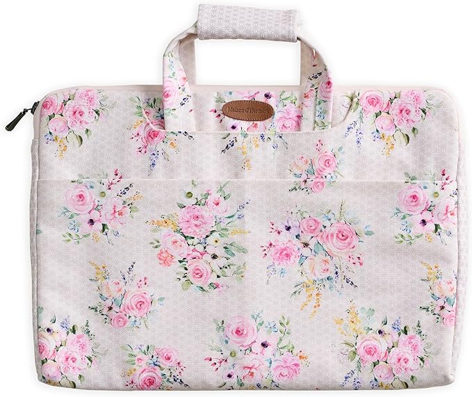 Maison d'Hermine Laptop Bag upto 15.6 inch Stain and water repellent Cotton canvas - Sweetrose Lavender