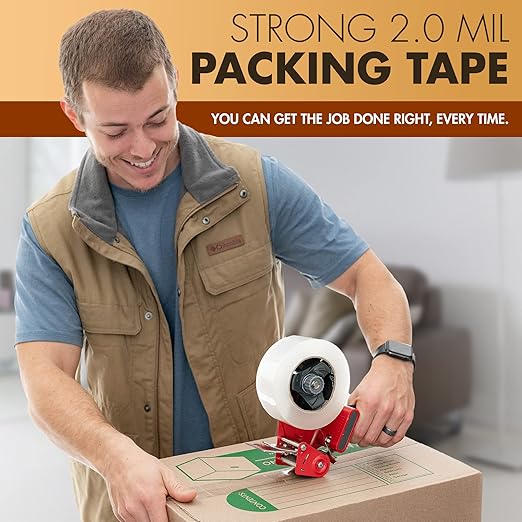 Packstrong Industrial Grade Clear Packing Tape 36 Rolls - 110 Yards per Roll - 2" Wide x 2 mil Thick, Acrylic Adhesive Tape for Box Office Moving Packaging Shipping
