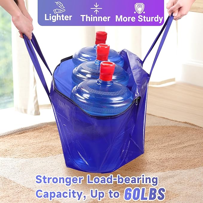 Moving Storage Bags, Moving Supplies Packing Boxes for Moving, Camping, College Dorm Room Essentials for Girls, Blue Tote Bags, Heavy-Duty Storage Bins With Lids And Zippers, 76L 4 Pack