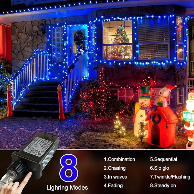 Outdoor Fairy Lights Waterproof, Plug in String Lights with 8 Modes Timer, 392Ft 1200 Twinkle LED Outdoor & Indoor Decor for Girl's Bedroom/Garden/Patio/Yard/Wedding/Holiday Party