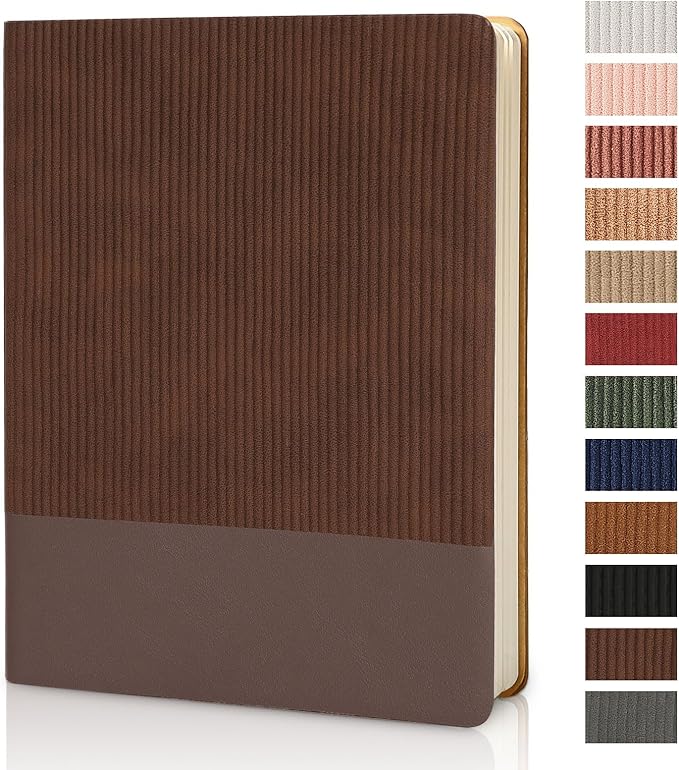 Lined Journal Notebook for Work College Ruled Note Book 7.2"x9.6" B5 PU Leather Daily Journaling 160 Pages for Women Men Writing Home School Supplies Business (Coffee)