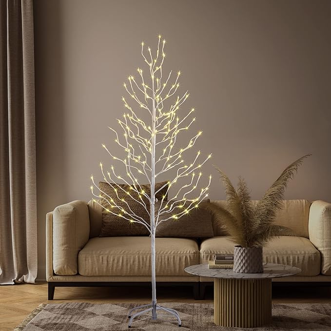 LIGHTSHARE 5FT 200L Lighted Star Light,Warm White Lighted Tree Decoration Light,Home/Festival/Party/Christmas,Indoor and Outdoor Use