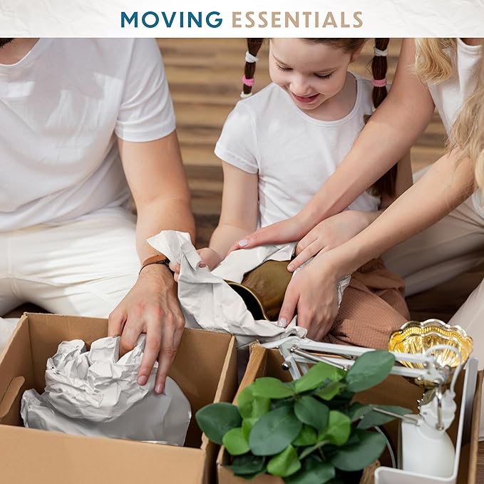 Packing Paper Sheets for Moving - 480 Sheets, Blank Newsprint Paper Sheets for Wrapping, Shipping, Arts & Crafts - Bulk Protective Paper for Box Filler, Cushioning & Protecting Fragile Items - 12x17