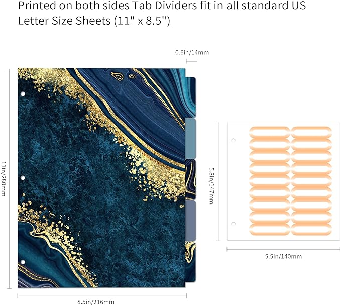 Ospelelf 1 Inch D Ring Binder for Letter Size with Dividers, File Folder Labels and Storage for School and Office Supplies