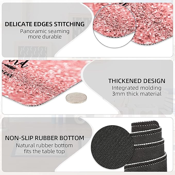 LATEEFAH Mouse Pad with Wrist Rest, Desk Mat + Keyboard Wrist Rest Set, Desk Pad for Keyboard and Mouse, 4-in-1 Large Mouse Pad with Wrist Support for Office, Home