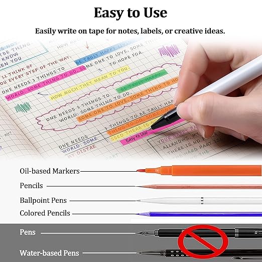 10 Rolls Highlighter Tapes, Colored Transparent Marking Sticker, Removable Fluorescent Neon Tape for Students Teachers Reading Taking Notes at Class Home Office