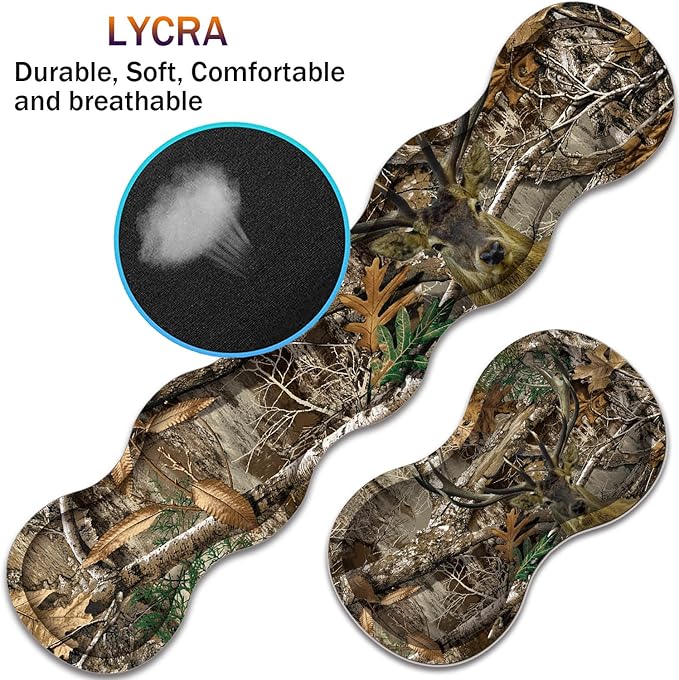 Large XXL Gaming Desk Mat 31.5"x 11.8", Ergonomic Keyboard Wrist Rest & Mouse Pad Wrist Rest + Coaster Set, Non-Slip Base, Memory Foam, Office and Home, Camouflage Giraffe