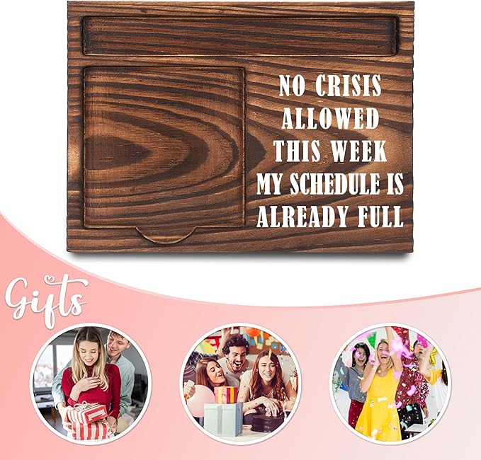 Funny Boss Gifts, Funny Home Office Desk Decor Boss's Day Gifts, Sticky Note Holder, Post-it Note Dispenser for Desk, Wooden Post-it Note & Pen Holder 6.5" x 4.7" - FTA105