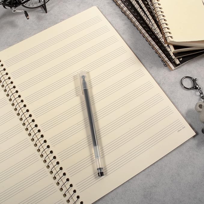 MAXCURY Blank Sheet Music Composition Manuscript Staff Paper Art Music Notebook Black 100 Pages 26x19cm (Wine/Fuchsia)