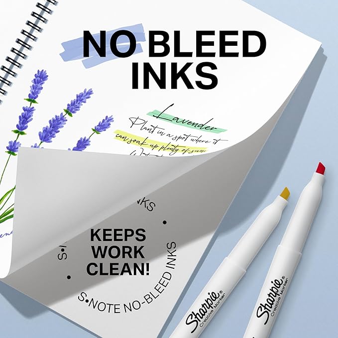 SHARPIE S-Note Creative Markers, Pastel Highlighters, Art Marker Set, Assorted Colors, Chisel Tip, 12 Count