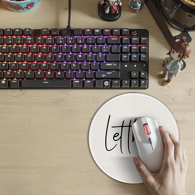 Let Them Funny Mouse Pad Mousepad, Inspirational Mental Health Mouse Pads for Desk Home Office Computers Laptop Accessories, Funny Office Gifts for Coworkers, 7.9x7.9 Inch