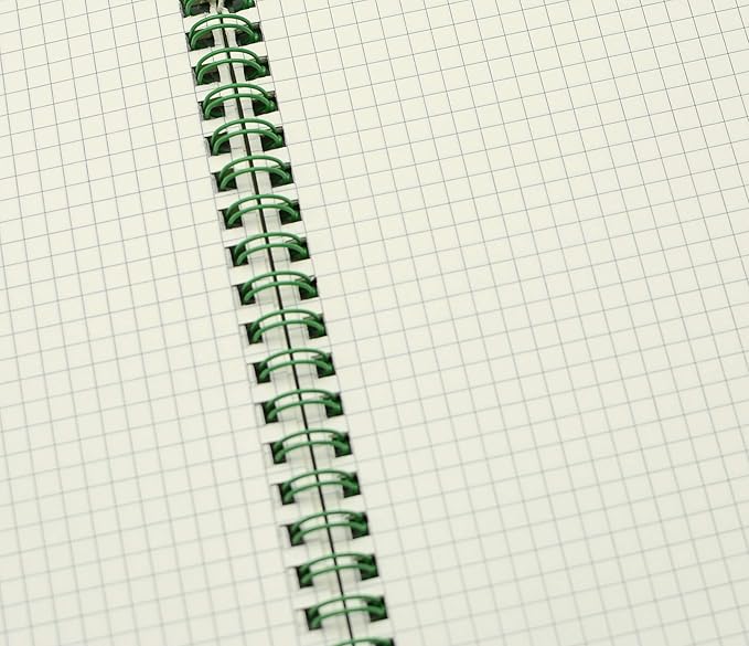 Yansanido Spiral Notebook, 4 Pcs A5 Thick Plastic Hardcover Graph Paper 4 Color 80 Sheets -160 Pages Journals for Study and Notes (Grid-4pcs Wine Red,Brown,Green,ivory, A5)