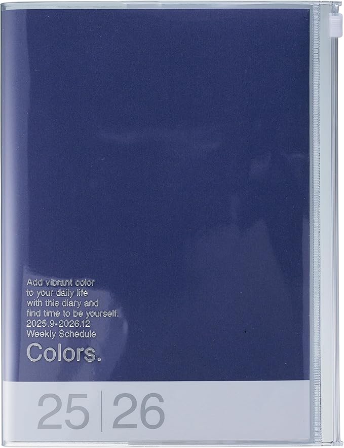 MARK'STYLE A5 Weekly Vertical Planner 16 Months (Sep. 2025 – Dec. 2026) with Soft Transparent PVC Cover,Refillable, Pocketed, for Daily Organizing & Planning (Purple)