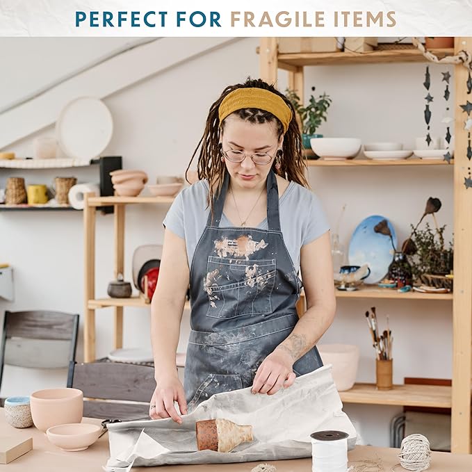 Packing Paper Sheets for Moving - 320 Sheets, Blank Newsprint Paper Sheets for Wrapping, Shipping, Arts & Crafts - Bulk Protective Paper for Box Filler, Cushioning & Protecting Fragile Items - 12x17