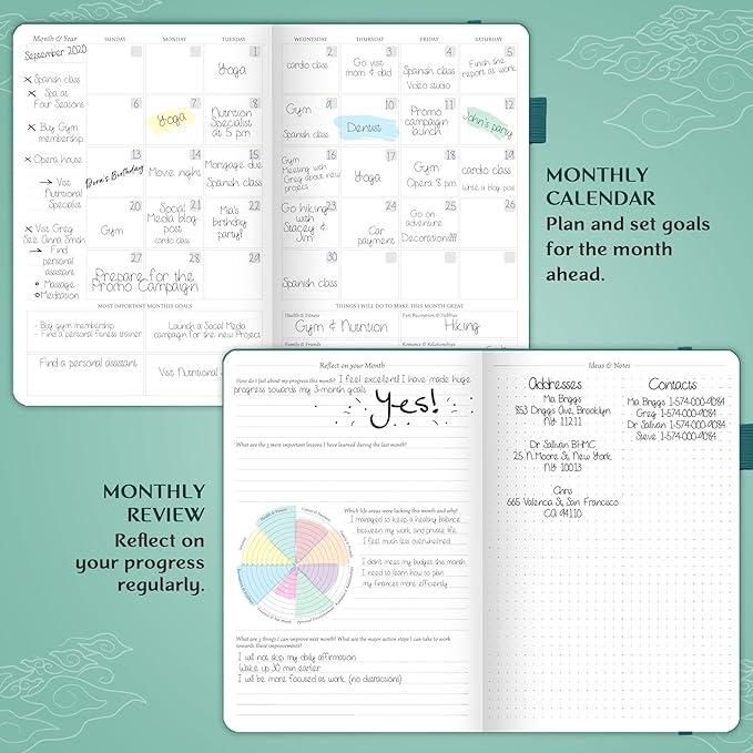 Legend Planner – Weekly & Monthly Life Planner to Hit Your Goals & Live Happier. Organizer Notebook & Productivity Journal. A5 (Viridian Green)