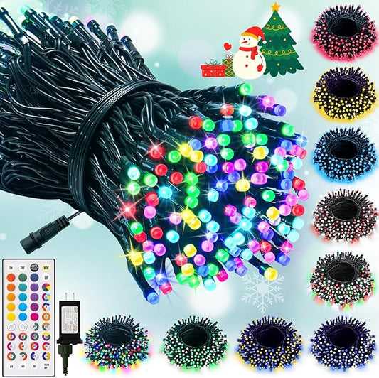 LitHome 33ft 100Led Color Changing Halloween String Lights with Remote, 35 Colors 9 Modes RGB Christmas Lights with Timer, Dimmable Led String Light Outdoor Plug In, Xmas Tree Light Indoor Party Decor