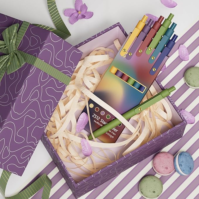 6 Pcs Color Pens for Journaling 0.5mm Fine Point Colored Gel Ink Pen, Smooth Writing Colorful Pens for Note Taking, Gift Set for Women & Men (6 Pcs Vintage Gold)