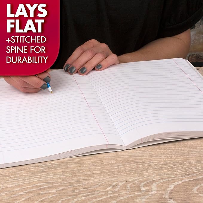 Mead Composition, Wide Ruled Comp Book, Writing Journal Notebook with Lined Paper, Home School Supplies for College Students & K-12, 9-3/4" x 7-1/2", 100 Sheets, Black Marble (09910)