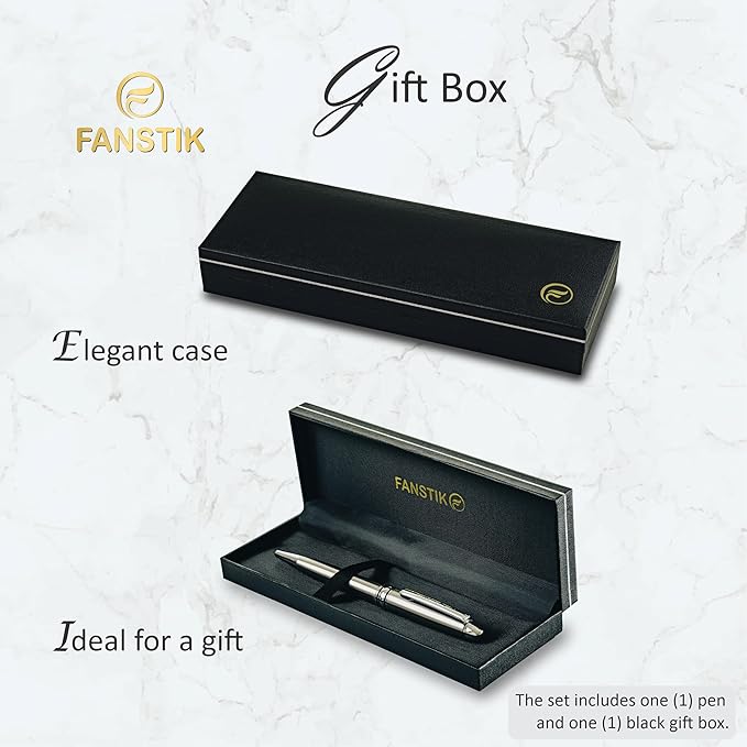 Customized BallPoint pen with name (MADE IN USA), stainless steel, Silver, luxury engraved pen personalized for men and for women. (BallPoint Silver)