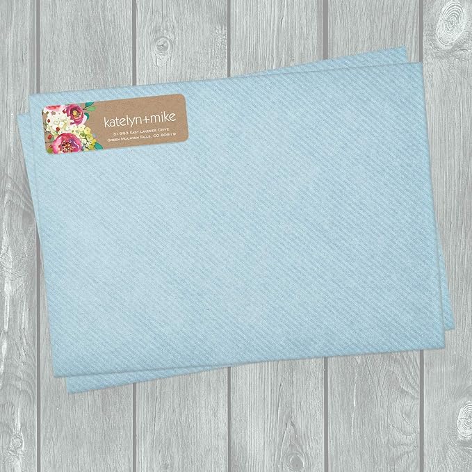 Kraft Faux Look Floral Rolled Address Labels/Roll of 250 Personalized Address Labels/Designer Return Address Stickers in Elegant Plastic Dispenser