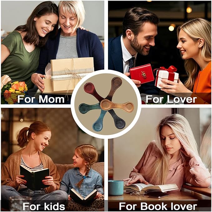 Magnetic Leather Bookmark with 26 Initial for Reading Women,Personalized Magnet Book Marks Gifts for Men,Book Lovers (Blue, G)