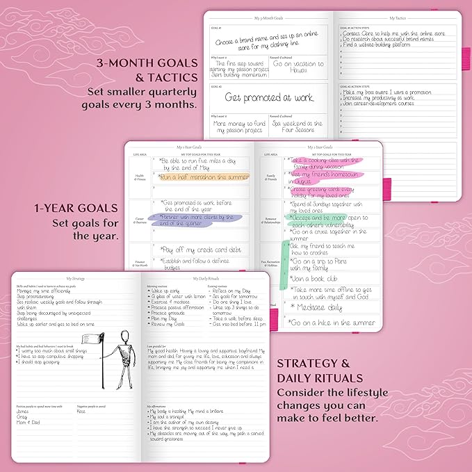 Legend Planner – Weekly & Monthly Life Planner to Hit Your Goals & Live Happier. Organizer Notebook & Productivity Journal. A5 (Hot Pink)