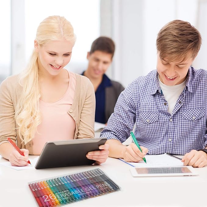 Vanstek 22 Colors Retractable Erasable Gel Pens Clicker, Fine Point(0.7), Make Mistakes Disappear, Premium Comfort Grip for Drawing Writing Planner and Crossword Puzzles