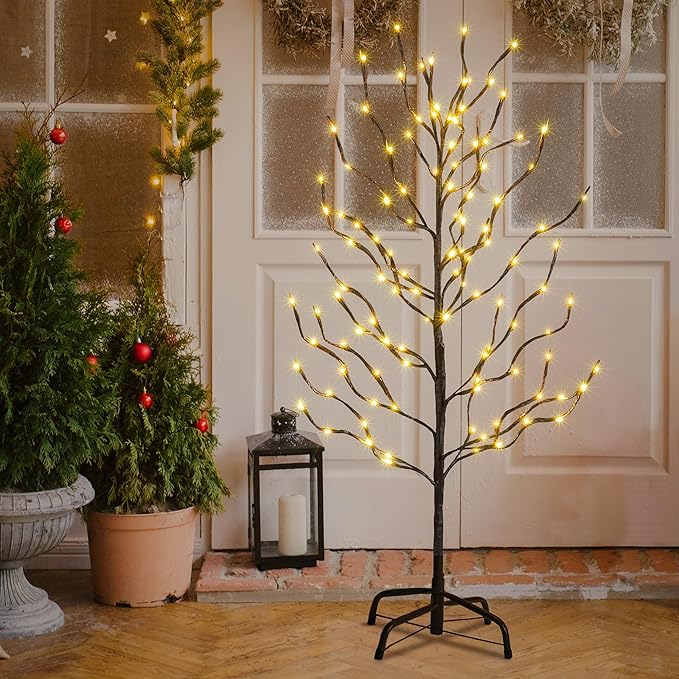 LIGHTSHARE 3FT 112LED Star Light Tree, for Home Festival Party Christmas, Indoor and Outdoor Use, Warm White