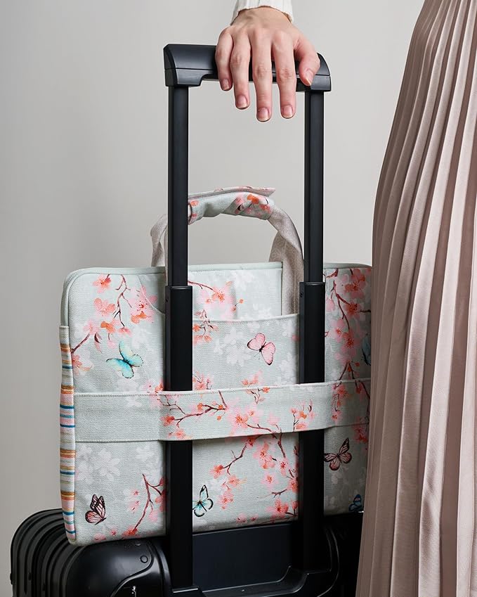 Maison d'Hermine Laptop Bag upto 15.6 inch Stain and water repellent Cotton canvas - Blossom In Spring