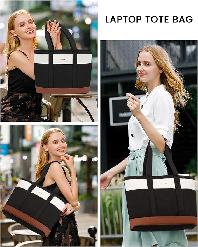 LOVEVOOK Tote Bag for Women，Lightweight Work Bag for Teacher, 15.6 Inch Laptop Bag，Large Shoulder Bag