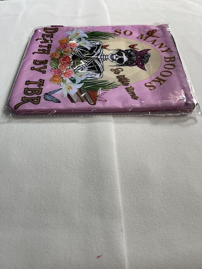 LParkin So Many Books So Little Time Death by TBR Book Covers for Readers Sleeve Gift Paperback Book Cover with Zipper