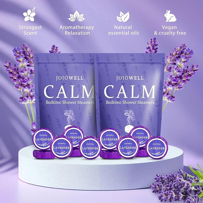 Lavender Shower Steamers Aromatherapy - 12 Pack Shower Bomes with Essential Oils, Birthday Gifts for Women Mom, Relaxation Stress Relief, Home Spa Gifts for Wife, Her