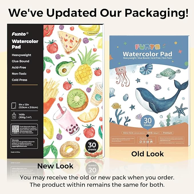 Funto Watercolor Set, 48 Color Paint Set, 10 Brushes, 30 Page Pad(9"x12"), 4 Refillable Pens & More, Painting Kit for Kids, Adults, Beginners