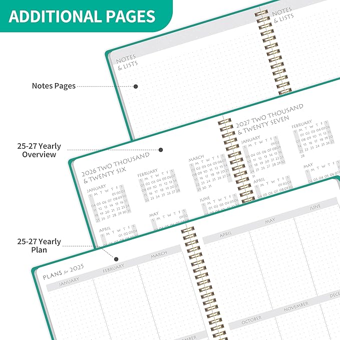 Monthly Planner 2025-2027 - 2 Year Monthly Planner Calendar 2025-2027, July 2025 - June 2027, 7.3" * 9.5", 24 Months Calendar Planner with Waterproof Cover＆Spiral Bound, for Office, School Home Planning