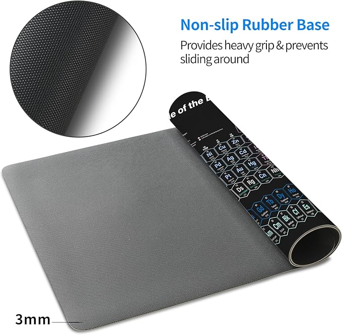 MAYCARI Periodic Table of The Elements Desk Mat Educational Desk Pad Mouse Pad Large Cute Gaming Mousepad XXL Laptop Keyboard Desktop Writing Pad for Girls Students 31.5"X15.7"