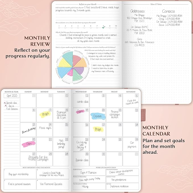 Legend Planner Hourly Schedule Edition – Deluxe Weekly & Daily Organizer with Time Slots. Time Management Appointment Book Journal for Work & Personal Life, Undated, A5 Hardcover – Rose Gold, Debossed