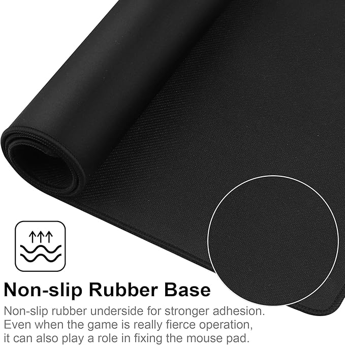 Large Gaming Mouse Pad with Stitched Edges,[27.5x11.8In] Extended Mouse Pad with Non-Slip Natural Rubber Base for Gamer/Desktop/Office/Home (70x30 Blackus)