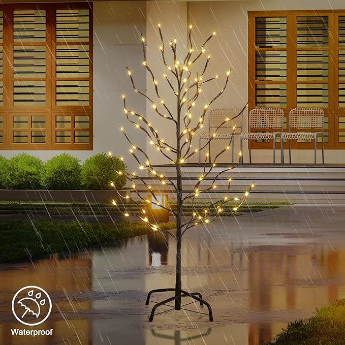 LIGHTSHARE 3FT 112LED Star Light Tree, for Home Festival Party Christmas, Indoor and Outdoor Use, Warm White