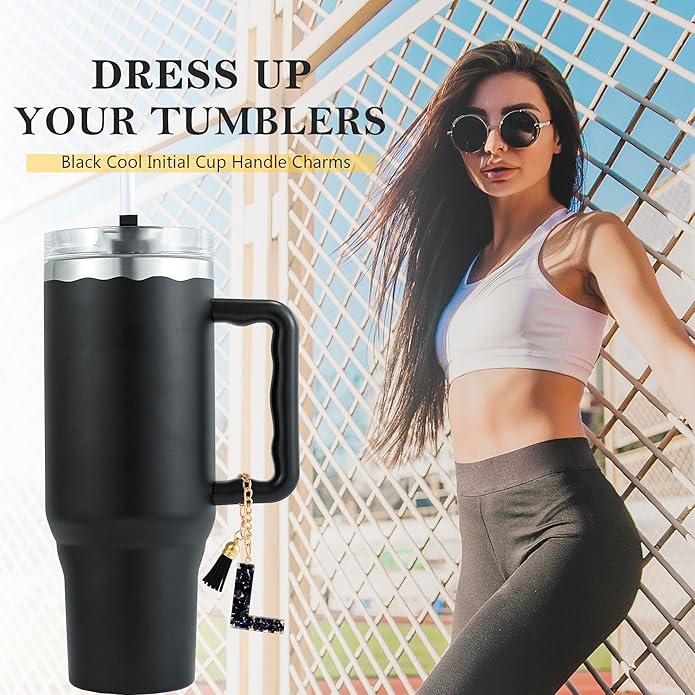 Letter Charm Accessories for Stanley Cup 1 PCS Cute Initial Keychain Handle Charm for Stanley Tumbler for Women