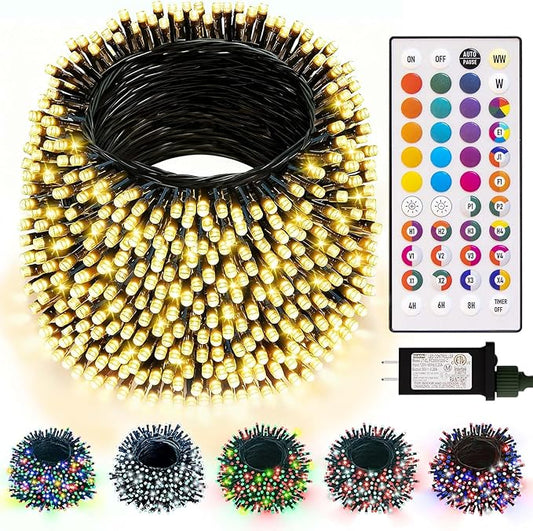 LitHome 99FT 300 LED Color Changing Christmas String Lights Outdoor, 35 Colors 9 Modes RGB Christmas Lights with Remote, Dimmable Led String Light, Xmas Tree Light for Indoor Holiday Party Decor