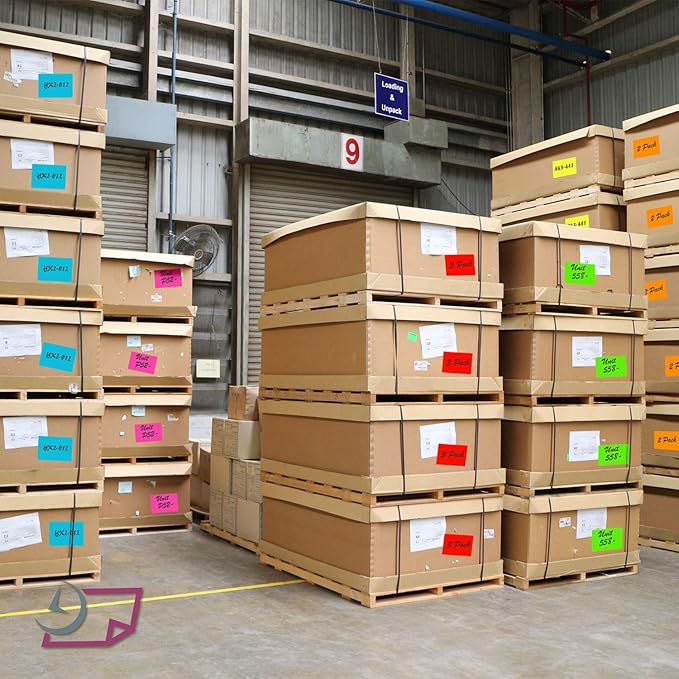 NextDayLabels 500 Rectangle Stickers (3" x 5") - Color Coding Labels Roll - Moving Labels for Boxes, Colored Inventory Stickers for Packing, Organizing, and Storage (Fluorescent Orange)