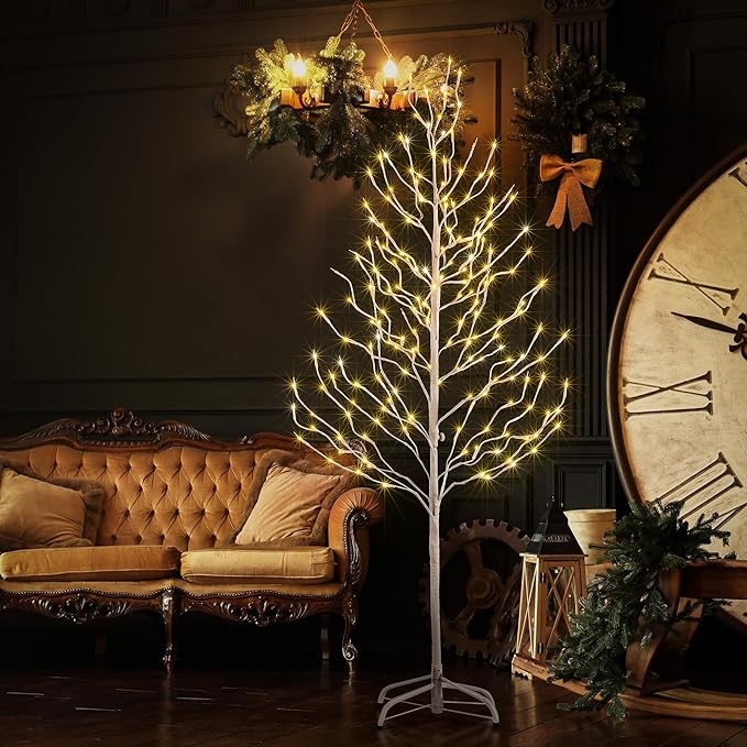 LIGHTSHARE 5FT 200L Lighted Star Light,Warm White Lighted Tree Decoration Light,Home/Festival/Party/Christmas,Indoor and Outdoor Use