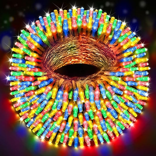 Outdoor Fairy Lights Waterproof, Plug in String Lights F8 Upgraded with 8 Modes Timer, 98Ft 200 Twinkle LED Outdoor & Indoor Decor for Garden/Patio/Yard/Wedding/Holiday Party