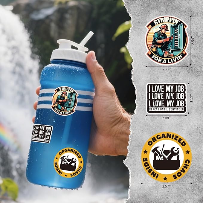 250+ Hard Hat Stickers for Adults - Funny Sticker Book for Water Bottle, Helmet, Cars, Tool Box, Truck, Motorcycle, Cooler, Laptop - Blue Collar Cool Fun Hardhat Stickers Gifts for Men, Waterproof