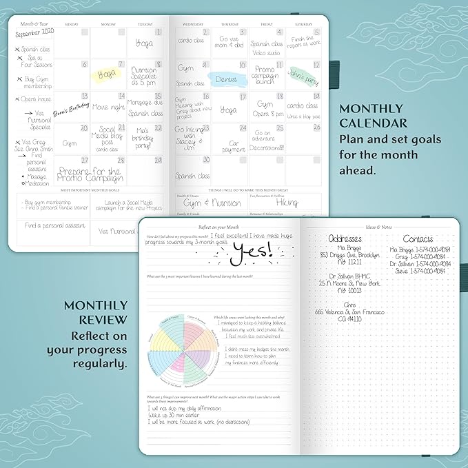 Legend Planner – Weekly & Monthly Life Planner to Hit Your Goals & Live Happier. Organizer Notebook & Productivity Journal. A5 (Dark Teal)