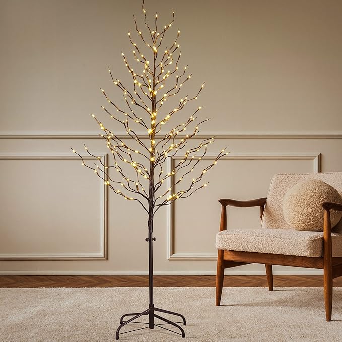 LIGHTSHARE 6FT 240L LED Star Light Tree, for Home Festival Party Christmas, Indoor and Outdoor Use, Warm White